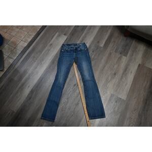 Miss Me Signature Boot Jeans Size 26 Embellished Fleur Pocket Crystal Denim